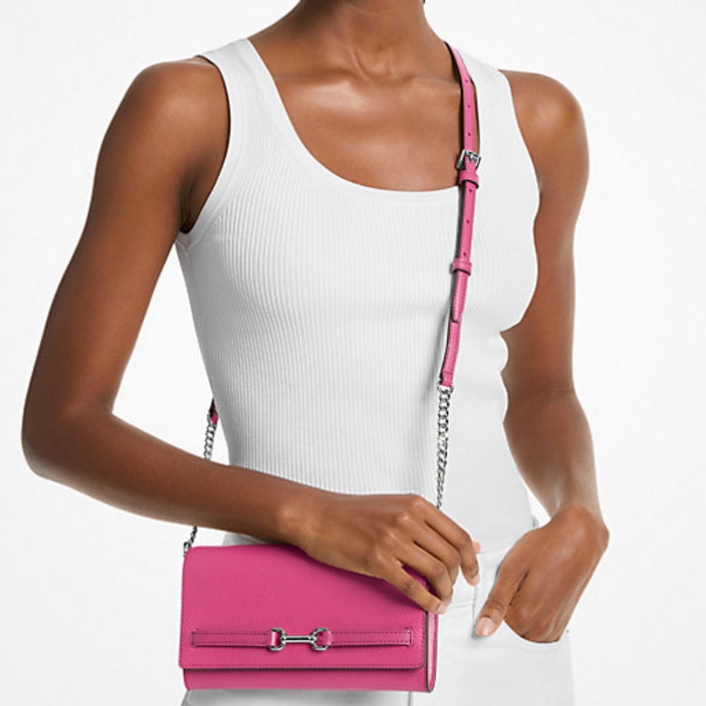 Michael Kors Carson Large Pebbled Leather Convertible Crossbody Bag (Dragonfruit - Picture 11 of 11